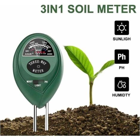 3 in 1 Soil Tester, Soil PH Tester, Soil Moisture Meter, Soil Light Intensity Tester, 3 in 1 Soil Tester for Garden and Agriculture (No Battery Required)