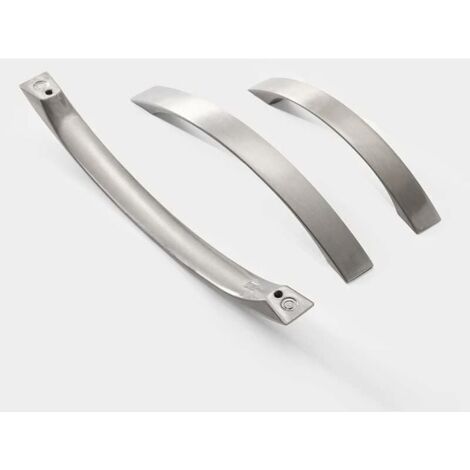 Lot of 10 kitchen furniture handles – chrome – brushed nickel door handles, stainless steel, spacing of kitchen handles 96 mm