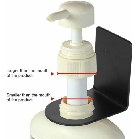 4pcs Black Stainless Steel Wall Mounted Soap Pump Bottle Holder Bracket Hanger