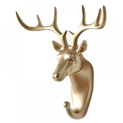 American Style Creative Animal Head Decorative Hook Deer Head Wall Hanging - Gold