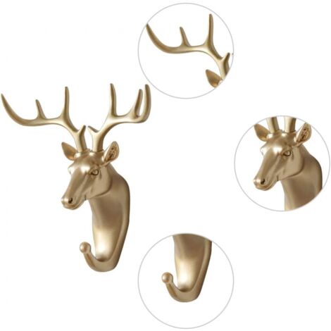 American Style Creative Animal Head Decorative Hook Deer Head Wall Hanging - Gold