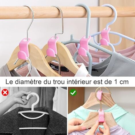 Pink 64 Pieces Hanger Hooks Connecting Hooks for Hangers Hanging Hook Connector Mini Cascading Hangers Space Saving in Closets