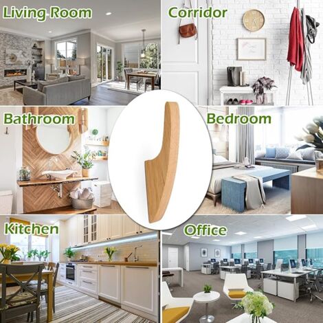 Hooks and Coat Hooks for Home, Wooden Wall Coat Rack