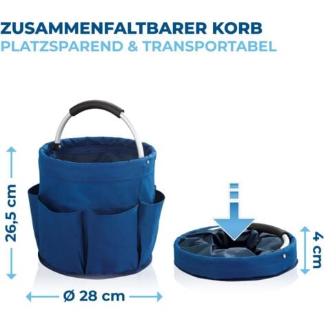 Product Storage Basket (Dark Blue), 6 Foldable Storage Compartments, with Carrying Handle