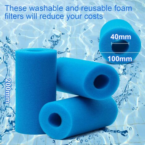 thumbnail image 2 of Pool Sponge 20 Piece Filter Cartridge S1 Type Reusable Washable Foam Hot Tub Blue Sponge For Intex Pure Spa I.102277316 Pool Sponges 2 of 13