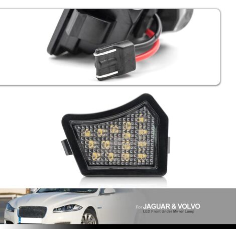 2 luces LED de cortesía para espejo retrovisor, para Volvo V40, XC90, S40, V50, C30, C70, S60, V60, S80, V70, XC70, Jaguar XF, XE, XJ