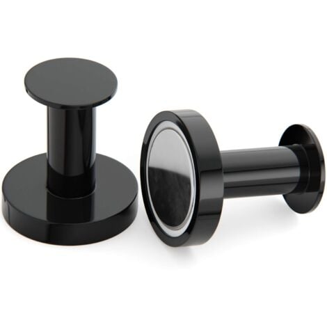 2 Pack Strong Magnetic Hooks for Hanging Coats and Bags 2 Pack Black Magnetic Hooks Heavy Duty Magnets Push Pin Style Magnetic Hook for Refrigerator, Locker, etc