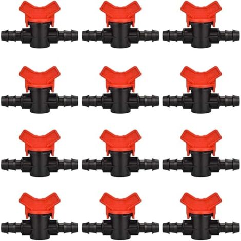 12Pcs Garden Hose Tap, Hose Irrigation Valve 16 x 16mm Plastic Shut Off ...