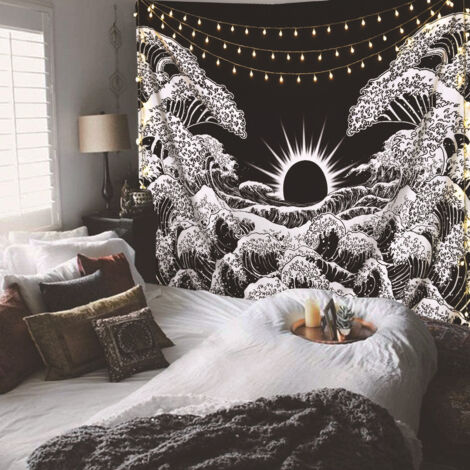 Wave,150x130cm)Dremisland Mandala Wall Tapestry Big Wave Tapestry