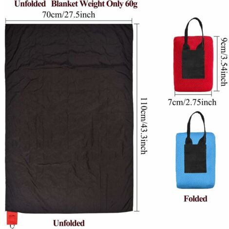 2pcs Mini Picnic Blanket 70 X 110 cm, Portable Beach Mat, Waterproof, Sandproof, Washable Picnic Mat, Outdoor Picnic Blanket for Beach, Camping and Hiking