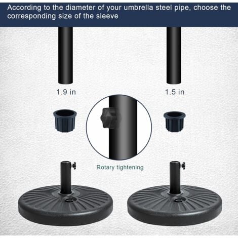 6pcs Balcony Umbrella Accessories, 4pcs Umbrella Hole Rings and 2pcs Hand-Turned Screws, Umbrella Holder Accessory for Balcony Terrace Table (Black)