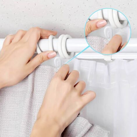 Pack of 50 Plastic Curtain Clips - White Size 28X12 MM Shower/Window/Hook Holder Rail Hook