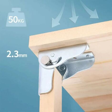 4pcs 90 Degree Self-locking Folding Hinge Steel Folding Table Leg Bracket Support Holder