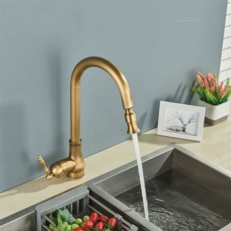 Brass Kitchen Faucet Pull Out Kitchen Faucets Black Faucets Single Hole Swivel Hot