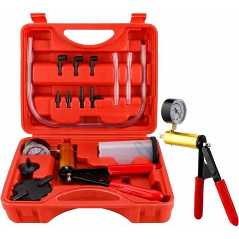 Brake Bleeder Device, Vacuum Pump Brake Bleeder Kit for Car Motorcycle Tester, Brake Bleeding Pressure Test with Carry Bag