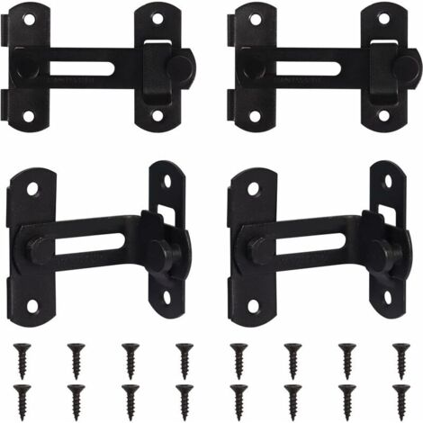 90-Degree Door Lock - 2 Pack Right Angle Safety Latch For Sliding Doors, Bathroom, Garage, Windows