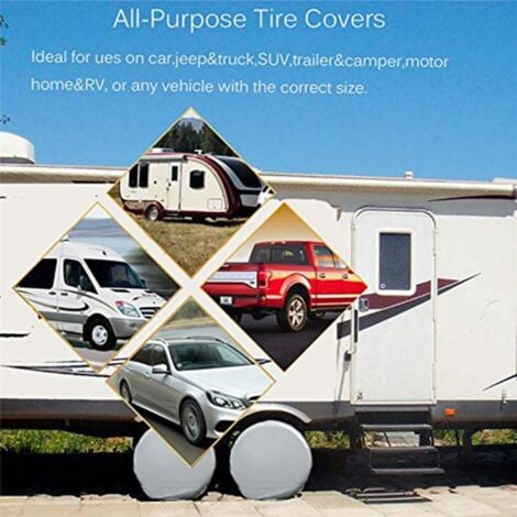 Set of 4 RV Tire Covers - 80cm Diameter for Trailers, RVs, Cars, Trucks and Campers