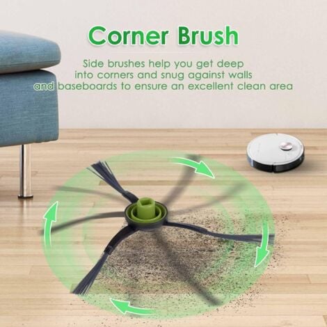 Replacement Parts for Ecovacs DEEBOT OZMO 920 950 T8 AIVI Max T9 T5 N5 N7 N8+ N8 Pro Plus DX55 DX93 DJ65 Robot Vacuum Cleaner Accessories Kit, 1 Main Brush, 3 HEPA Filters, 6 Side Brushes
