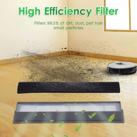 Replacement Parts for Ecovacs DEEBOT OZMO 920 950 T8 AIVI Max T9 T5 N5 N7 N8+ N8 Pro Plus DX55 DX93 DJ65 Robot Vacuum Cleaner Accessories Kit, 1 Main Brush, 3 HEPA Filters, 6 Side Brushes