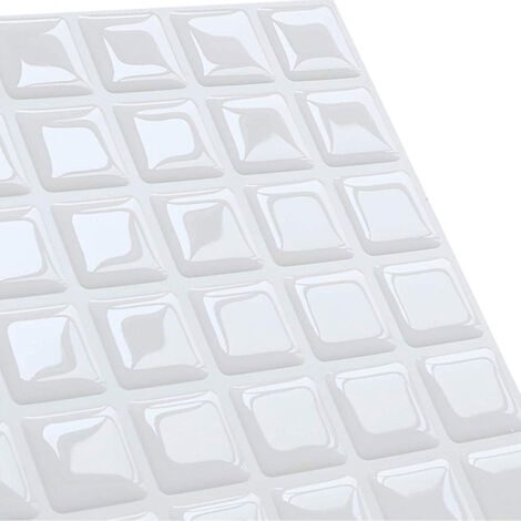 Self Adhesive Tile Wallpaper Small White Plaid 24 x 24 cm Mosaic Style Wall Sticker Waterproof Decorative Film for Bathroom and Kitchen Wall Tiles