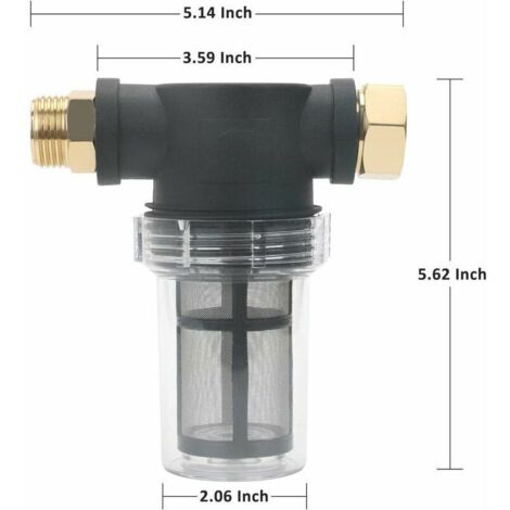 3/4" Garden Filter for Pressure Washer - Sediment Filter - Water Filter - Water Filter - with 2 x 100 Threaded Filters