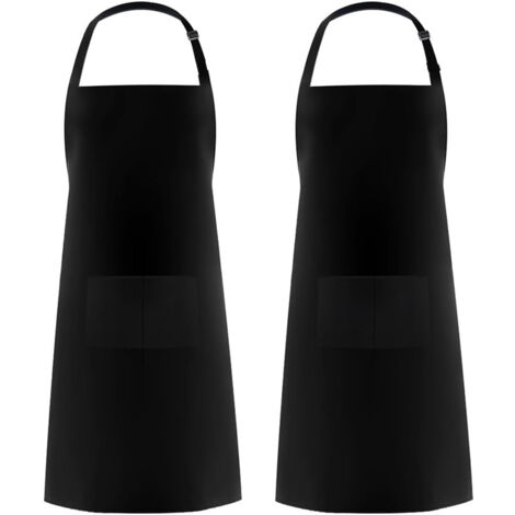 Kitchen Aprons Adjustable Neck Strap and 2 Pockets Waterproof Adjustable Apron for Men Women Professional Kitchen