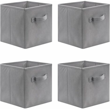 Set of 4 folding storage cubes, 31 x 31 x 31 cm, open storage boxes made of non-woven fabric, fabric drawer, for toys, clothes