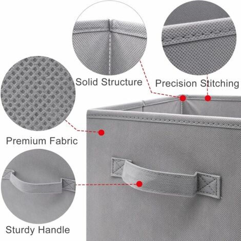 Set of 4 folding storage cubes, 31 x 31 x 31 cm, open storage boxes made of non-woven fabric, fabric drawer, for toys, clothes