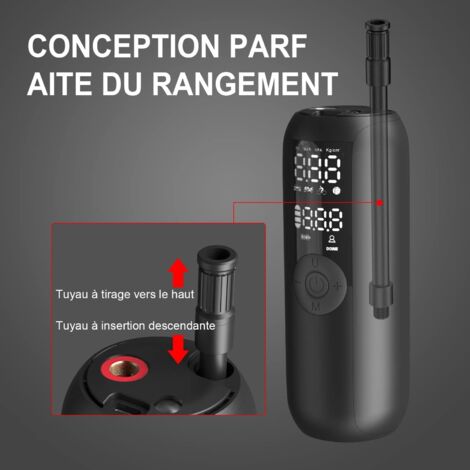 Car Tire Inflator 150PSI Bicycle Pump Mini Portable Air Compressor for Car, Bike, Auto Shut-Off with Presta and Schrader Valve