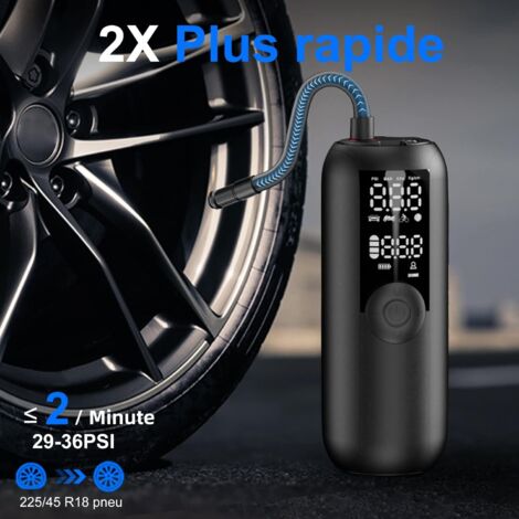 Car Tire Inflator 150PSI Bicycle Pump Mini Portable Air Compressor for Car, Bike, Auto Shut-Off with Presta and Schrader Valve