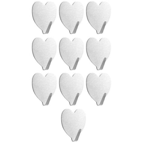 10pcs Bathroom Hook Adhesive Hook, Stainless Steel Towel Hook, Kitchen Bathroom Wall Hook