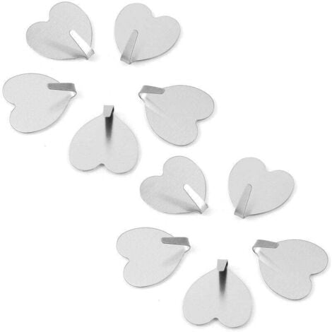 10pcs Bathroom Hook Adhesive Hook, Stainless Steel Towel Hook, Kitchen Bathroom Wall Hook