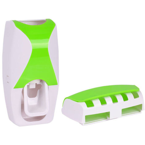 2 Pack Toothpaste Dispenser Holder(Green), Automatic Toothpaste Dispenser for Wall Mounted Toothpaste Squeezer