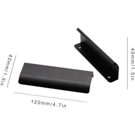 2Pcs Sliding Door Handle, 120mm Black Cabinet Handle, Modern Furniture Drawer Handle, for Wardrobes, Drawers, Balcony Doors