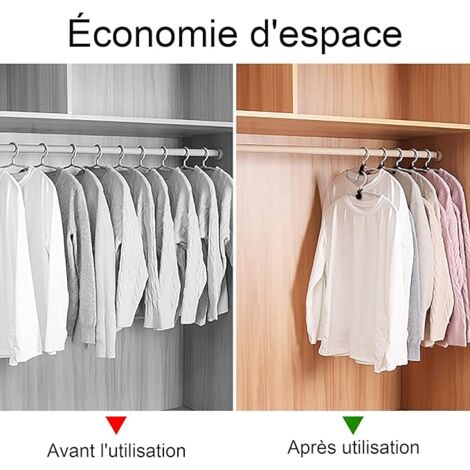 100 Pieces Space Saving Hanger Hooks Hanger Connecting Hook Mini Cascading Hangers Closet Organizer Great for