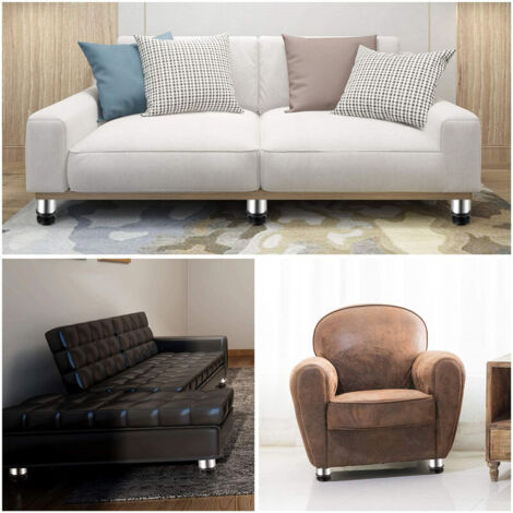 4 Pcs Adjustable Furniture Legs 10cm Metal Feet for Table Chair Cabinet Bed with Screws