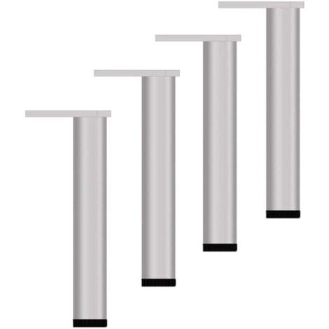 4 Pieces Adjustable Furniture Legs 25cm Modern Sofa Legs Bed Legs Silver Replacement Feet for Table Cabinet