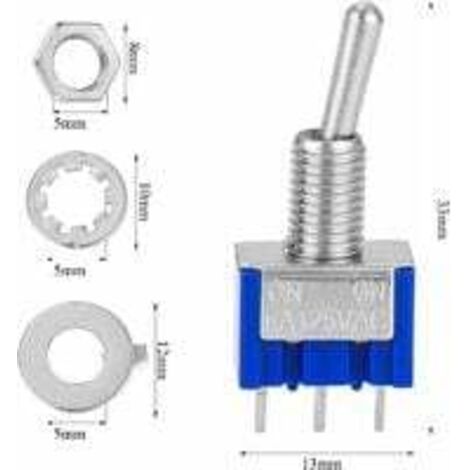 Gikfun MTS102 2 Position Mini Toggle Switch – ON/ON, 3 Pins, 10-Pack For Arduino & DIY Projects