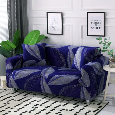 Seater Sofa Cover 150 185cm Sofa Cover with Armrests Modern Universal Elastic Sofa Covers Sofa Slipcover Protective Cover Blue Feathers