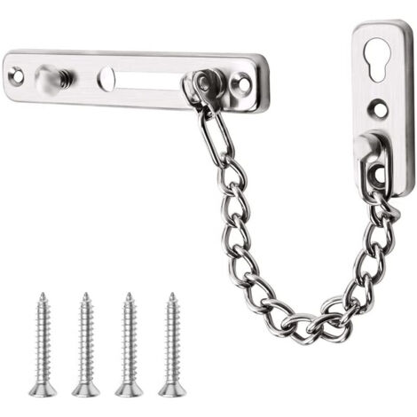 Silver Security Door Chains Sliding Door Lock with Screws for Family Hotel Apartment