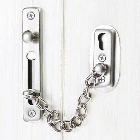 Silver Security Door Chains Sliding Door Lock with Screws for Family Hotel Apartment