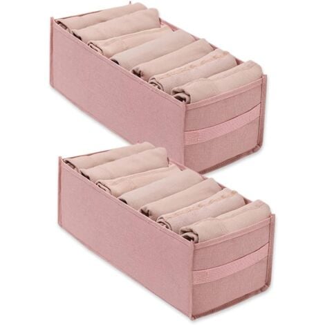 2pcs Sock Storage Box, Drawer Divider Box, Washable Laundry Storage Box with Compartments
