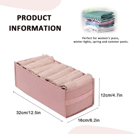 2pcs Sock Storage Box, Drawer Divider Box, Washable Laundry Storage Box with Compartments