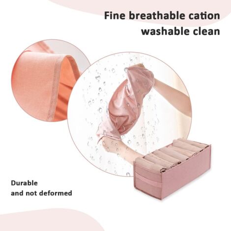 2pcs Sock Storage Box, Drawer Divider Box, Washable Laundry Storage Box with Compartments