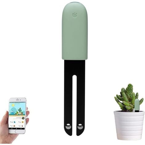 Hop 1 Soil Tester Sensor, (Green1PCS) Plant Moisture Meter Soil, Intelligent Plant Hygrometer, Automatic Monitoring of Humidity/Light/Fertility/Temperature Level, for Mijia APP