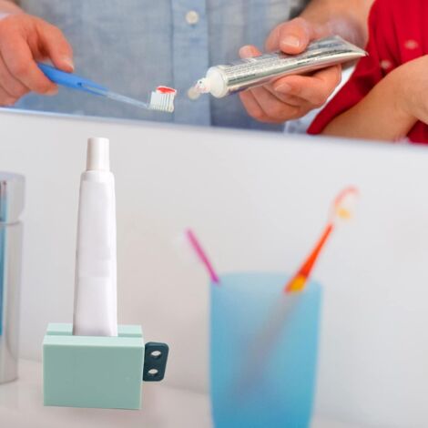 Toothpaste squeezer, set of 4, rolling tube with frosted handles, toothpaste holder, saves toothpaste and creams