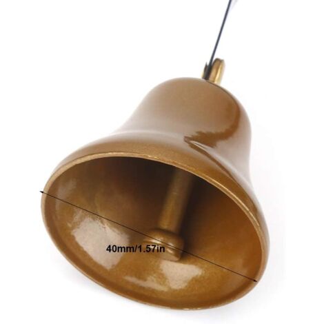 Vintage Shopkeeper's Bell With Adhesive Mount – Gold Door Chime For Cafe, Porch, Store & Restaurant Entry (Wood & Brass)