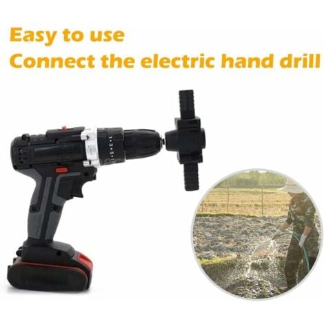 Hand Pump Mini Portable Hand Pump Self-Priming Portable Drill Pump with Two Connections for Aquariums Ponds Fountains Gardens