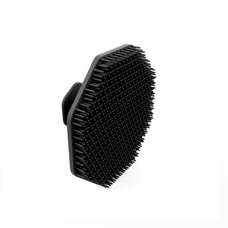(Black) Silicone Body Bath Brush with Hook, Gentle Exfoliation, Massage Bath Brush for Baby Adult
