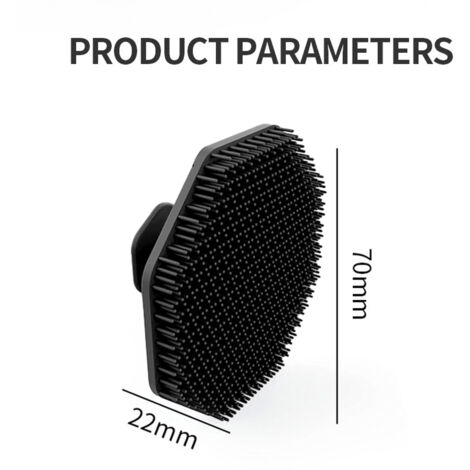 (Black) Silicone Body Bath Brush with Hook, Gentle Exfoliation, Massage Bath Brush for Baby Adult
